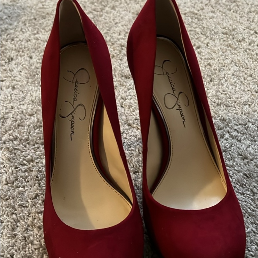 Jessica Simpson Deep Red Heels